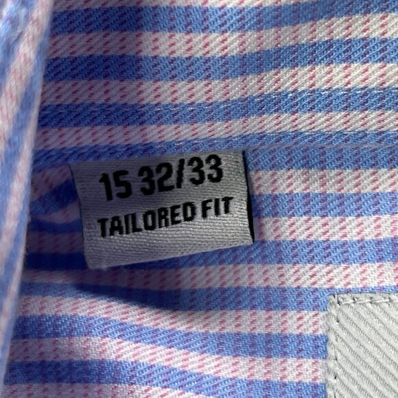 Twillory Shirt Mens 15 32/33 Long Sleeve Button Up Safe Cotton Blue Light Pink - Picture 4 of 8